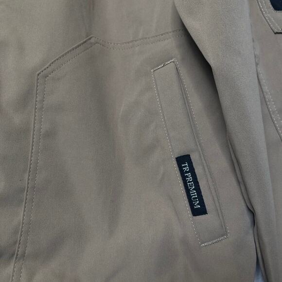 TR Tailored Recreation Premium Bomber Jacket Medium Tan Black Zip Up Casual - Picture 14 of 16